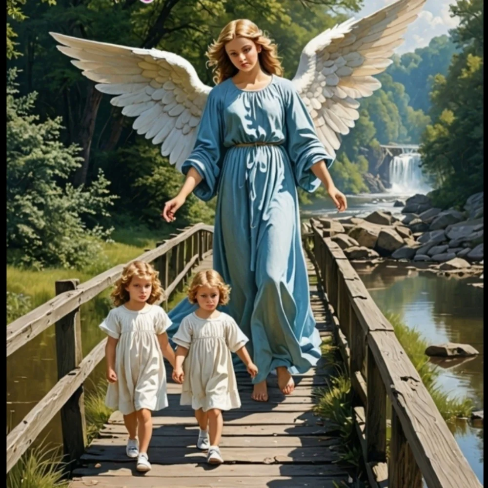 Guardian Angel In A Glass Front Frame 8x10 Picture AI wall